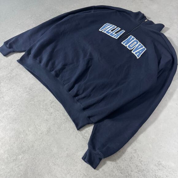 Teamwork Villanova University Quarter Zip Sweatshirt Navy Blue - Size: XXL - Picture 3 of 8